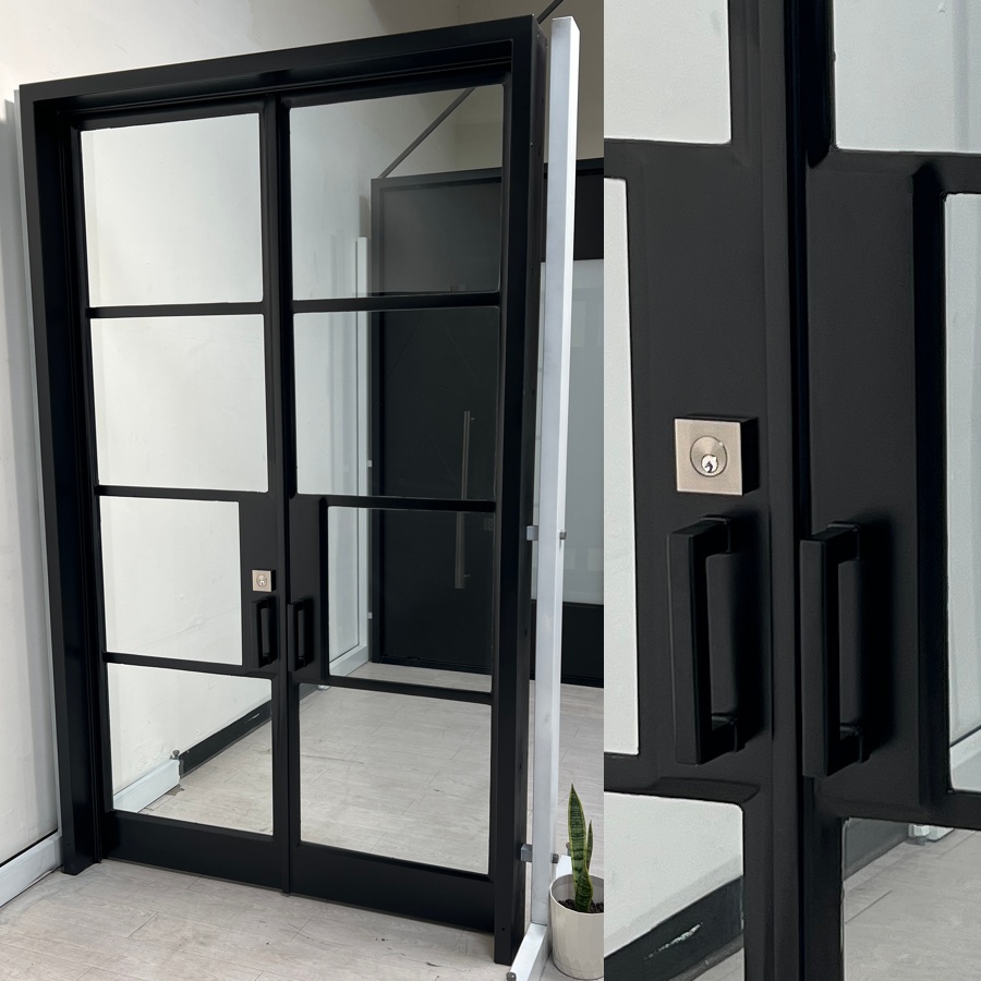 interior black framed door