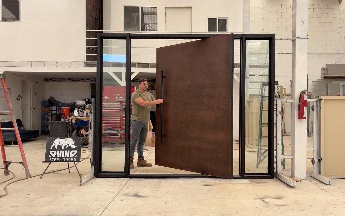 Corten Steel finish Steel Doors Custom Made in North America