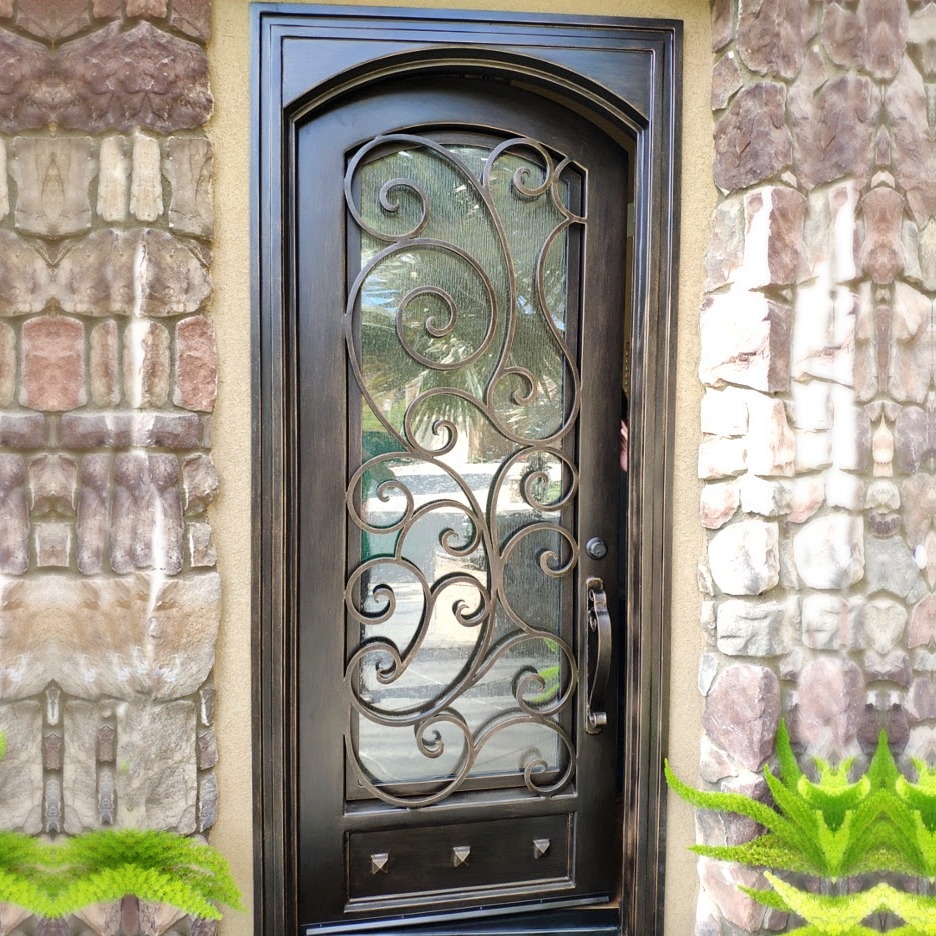Beautiful front single wrought iron door in Escondido CA