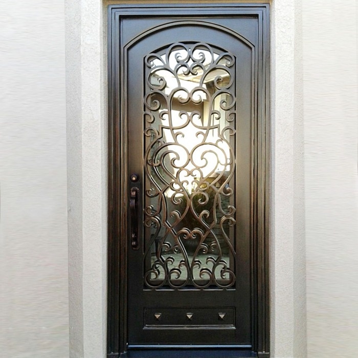 Wrought iron security door in Sunny San Diego CA