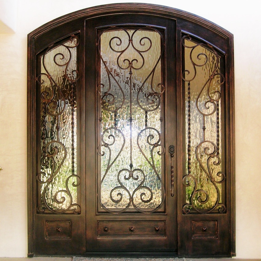 High quality custom iron door with sidelites